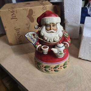 NOB Jim Shore Heartwood Creek Cup of Christmas Cheer tea pot and cup Santa